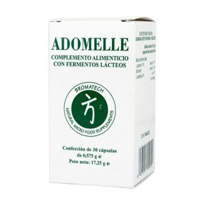 Adomelle Bromatech en cápsulas, 30 unidades. Suplemento formulado para apoyar la salud digestiva y regular el funcionamiento intestinal. Ideal para promover una digestión equilibrada y mantener el bienestar gastrointestinal