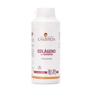 Colágeno con Magnesio Ana María Lajusticia en comprimidos, 450 unidades. Suplemento diseñado para apoyar la salud articular, mejorar la elasticidad de la piel y fortalecer huesos y cartílagos. Ideal para complementar la dieta diaria y promover la regeneración de tejidos.