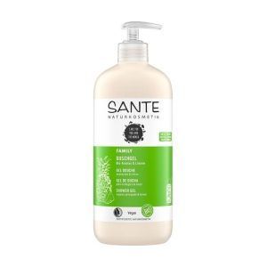 Gel Ducha Limón y Piña Bio Sante en envase de 500 ml, un gel de ducha bio que ofrece una refrescante experiencia con fragancia natural de limón y piña.