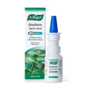Sinuforce Spray Nasal A.Vogel, 20 ml, es un spray nasal con ingredientes naturales para aliviar la congestión nasal y apoyar la salud de las vías respiratorias. Ayuda a reducir la inflamación y a limpiar las vías nasales
