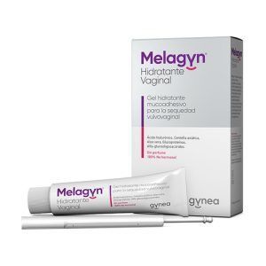 Hidratante vaginal Melagyn en envase de 60 ml. Este gel está diseñado para proporcionar alivio a la sequedad vaginal, ayudando a mantener la hidratación y confort en la zona íntima. Su fórmula está desarrollada para ofrecer un efecto hidratante prolongado y mejorar la salud vaginal. Ideal para mujeres que experimentan sequedad o molestias relacionadas.
