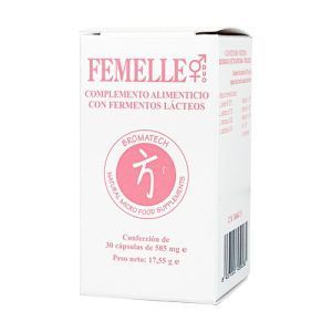 Femelle Bromatech en envase de 30 cápsulas, diseñado para apoyar la salud hormonal y el bienestar femenino, con una formulación que ayuda a equilibrar y mantener la salud general.