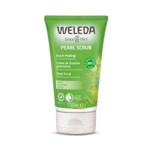 Exfoliante Corporal de Abedul Weleda en envase de 150 ml, un exfoliante que renueva la piel eliminando células muertas y promoviendo una apariencia suave y radiante.