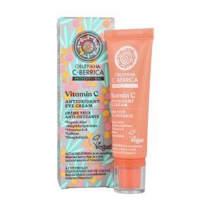 Contorno de Ojos Oblepikha C-Berrica Natura Siberica 30 ml. Tratamiento natural para el contorno de los ojos que combina extractos de oblepikha (espino amarillo) y vitamina C para hidratar, iluminar y reducir signos de fatiga y envejecimiento.