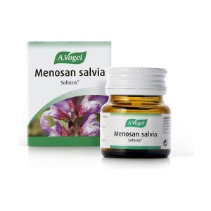 Menosan Salvia A.Vogel con 30 comprimidos. Suplemento herbal que utiliza salvia para ayudar a aliviar los síntomas de la menopausia y apoyar el bienestar durante esta etapa