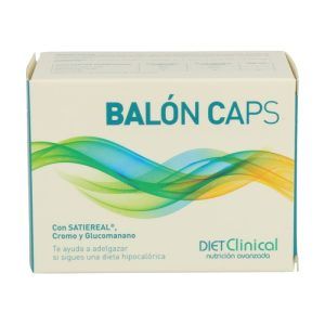 Balón Caps Diet Clinical en envase de 60 cápsulas. Suplemento con glucomanano, diseñado para disminuir la sensación de hambre entre comidas y ayudar a reducir la ingesta calórica. Ideal para tomar antes de las comidas para controlar el apetito y apoyar un plan de control de peso
