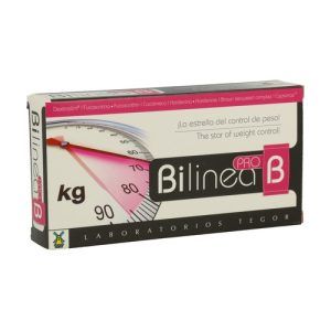 Bilinea Pro B Tegor en envase de 40 cápsulas. Suplemento natural formulado para ayudar a corregir el sobrepeso mediante plantas que estimulan el metabolismo y proporcionan una sensación de saciedad. Ideal para apoyar la reducción de la ingesta de alimentos y facilitar el proceso de adelgazamiento con propiedades anti-adipogénicas, lipolíticas y diuréticas