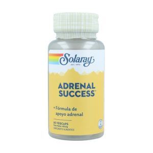 Adrenal Success de Solaray en 60 cápsulas, un suplemento diseñado para apoyar la función adrenal y mejorar los niveles de energía. Contiene una combinación de ingredientes naturales que ayudan a fortalecer las glándulas suprarrenales y reducir el estrés