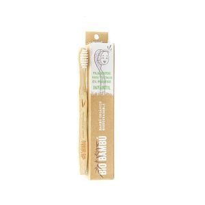 Cepillo de Dientes Infantil 100% Natural Bio Bambu, diseñado con bambú sostenible y cerdas biodegradables, ideal para la higiene dental de los niños, ofreciendo una alternativa ecológica y segura para el cuidado bucal infantil.