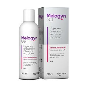 Gel para higiene íntima Melagyn de 200 ml. Este gel está formulado para la limpieza suave y eficaz de la zona íntima femenina, ayudando a mantener el equilibrio del pH y proporcionando una sensación de frescura y confort. Ideal para el cuidado diario, su fórmula respetuosa con la piel está diseñada para prevenir irritaciones y mantener la salud íntima.