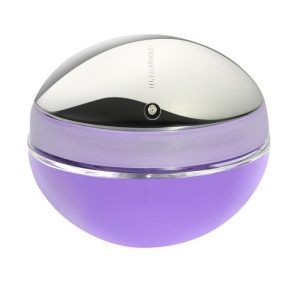 Ultraviolet de Paco Rabanne para mujer en envase de 80 ml, una fragancia femenina con notas orientales y florales, presentada en un frasco moderno y distintivo que refleja su carácter innovador y sofisticado.