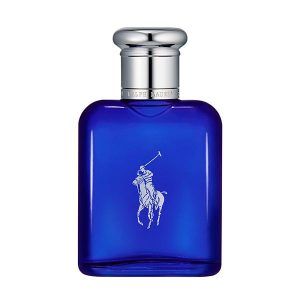 Polo Blue de Ralph Lauren para hombre en envase de 75 ml, una fragancia masculina con notas frescas y acuáticas, presentada en un frasco elegante y sofisticado que refleja su estilo moderno y refrescante.