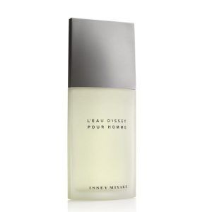 L'Eau D'Issey Pour Homme de Issey Miyake en envase de 125 ml, una fragancia masculina con notas frescas y acuáticas, presentada en un elegante frasco con diseño moderno y minimalista, ideal para un toque de sofisticación diaria.