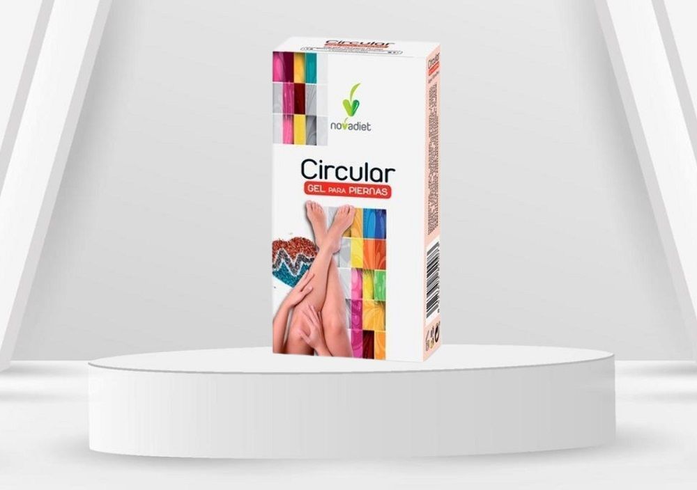 Gel Circular de Nova Diet para piernas cansadas, alivia la pesadez y activa la circulación con ingredientes naturales como meliloto, castaño de indias y ginkgo biloba