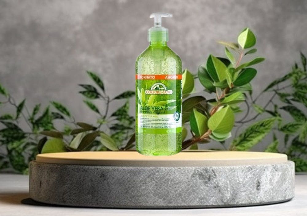 Gel Aloe Vera Hidratante Corporal Corpore Sano con 99.9% de aloe vera puro, ideal para pieles secas y deshidratadas.